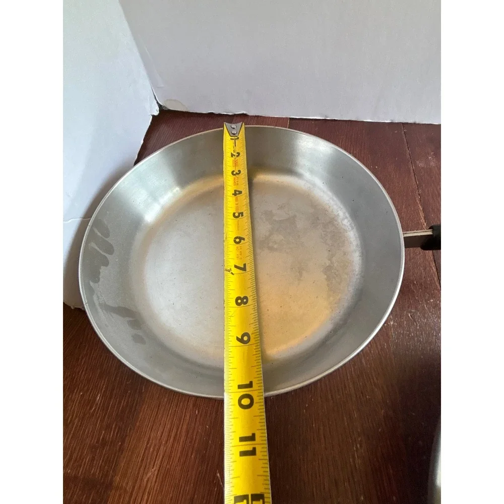 Vintage Revere Ware 10 Inch Skillet Copper Clad Bottom Frying Pan with Lid 1801